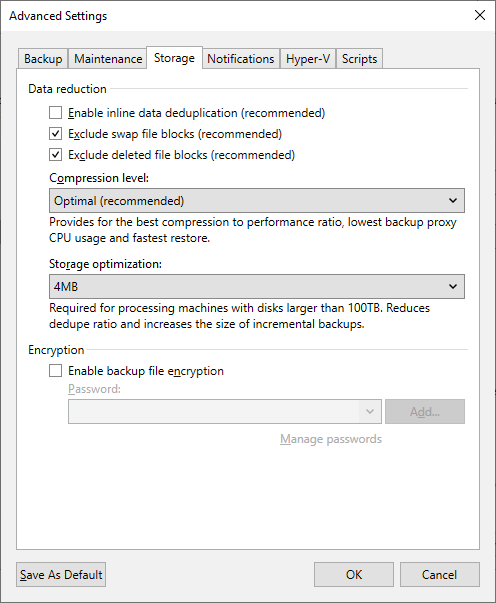 Datenreduzierung, Komprimierungsebene und Storage-Optimierung festlegen