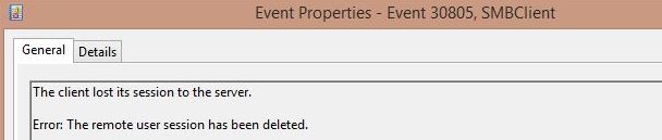 Journal de connectivité SMBClient