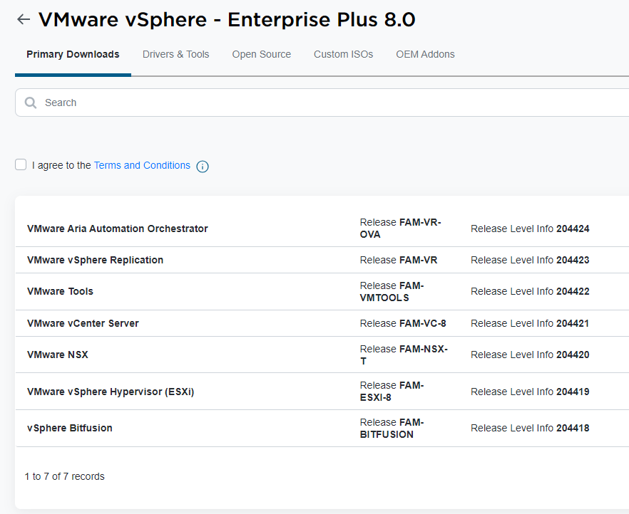 8.0 Selezione della versione