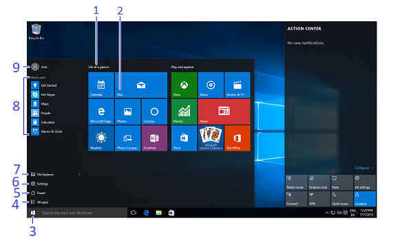Oprindelig startmenu