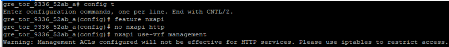 enable nxapi feature: