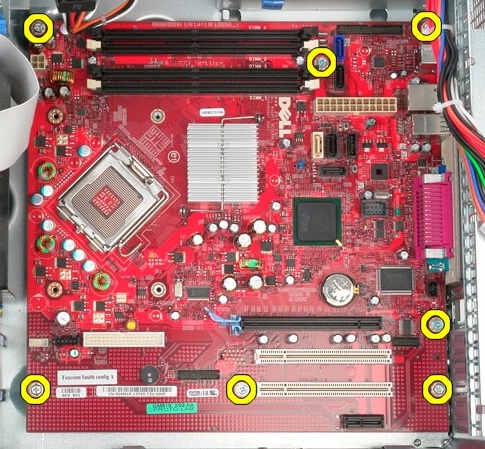 Placa base al chasis