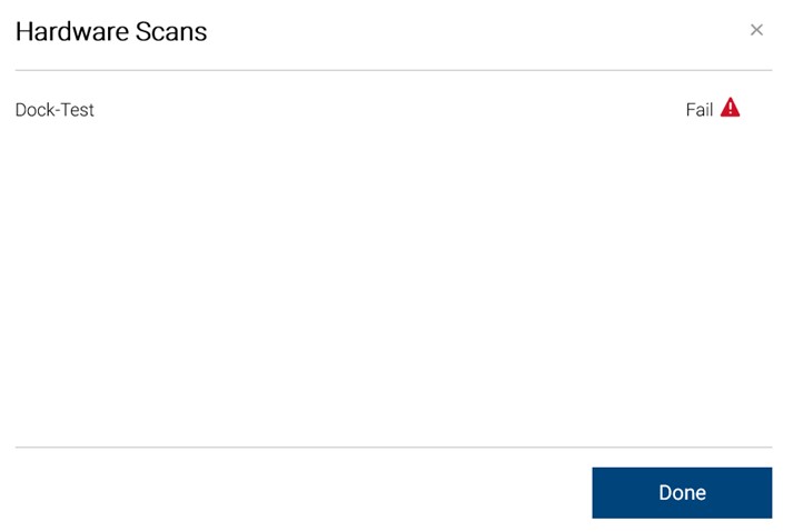 Dock-Test shows failed when Fail button is used