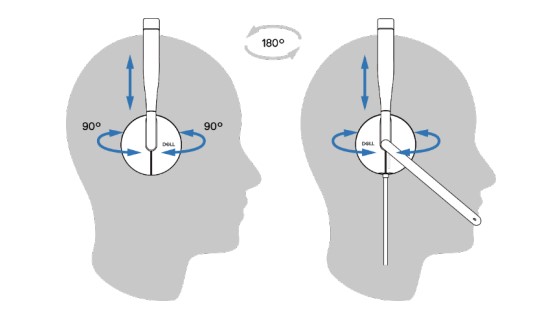 Dell Pro Wired Headset WH3024 Adjust the headband