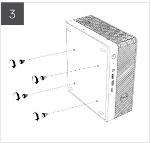 Tilspænding af monteringsbolte i den kompakte computer