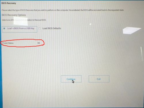 L’état de l’alimentation doit afficher OK