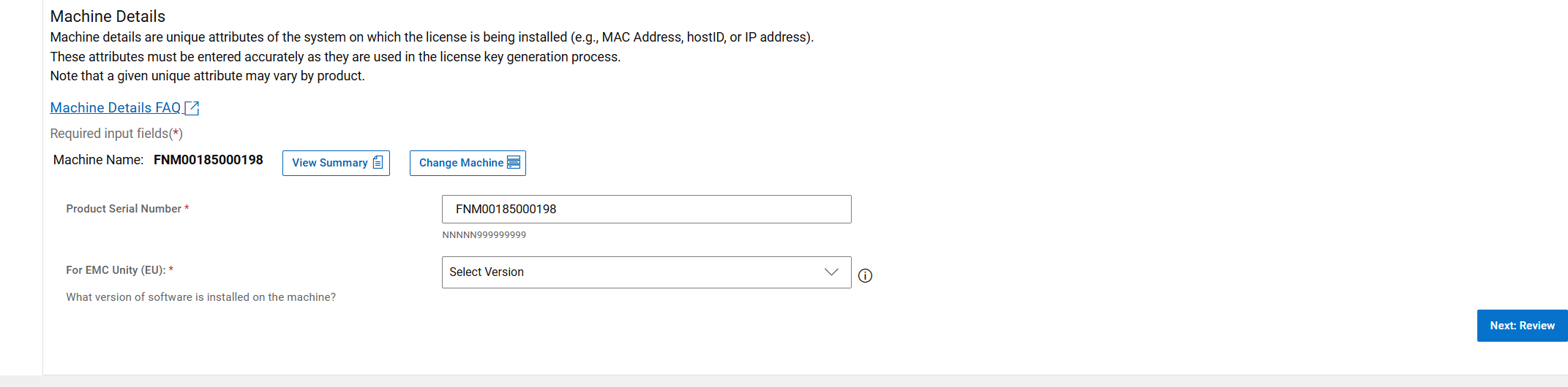 Verify Machine Details