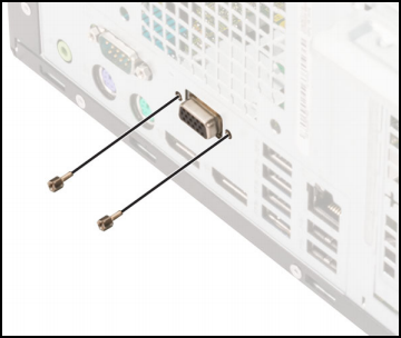Rear View of Dell Precision or OptiPlex, Replace Screws