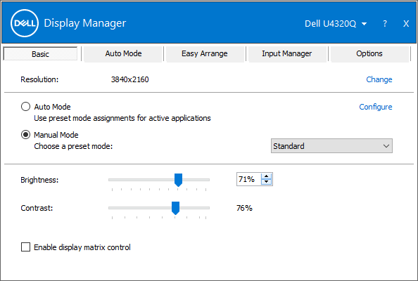 Optimal skjermoppløsning i Dell Display Manager