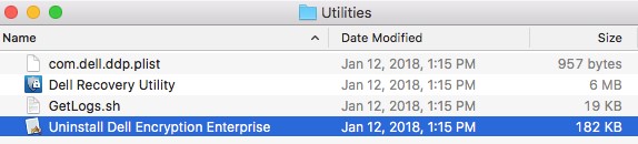 Dell Encryption Enterprisen asennuksen poistaminen