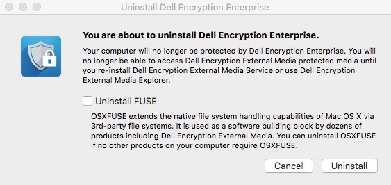 Poista Fuze-vaihtoehto ja Poista asennus -painike