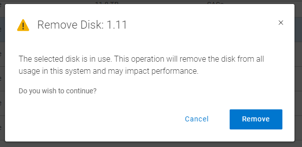 The Remove Disk: . dialog appears.