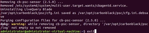 Confirmação de desinstalação