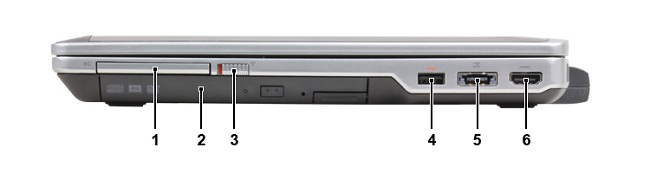 Dell Latitude E6530 sett fra høyre