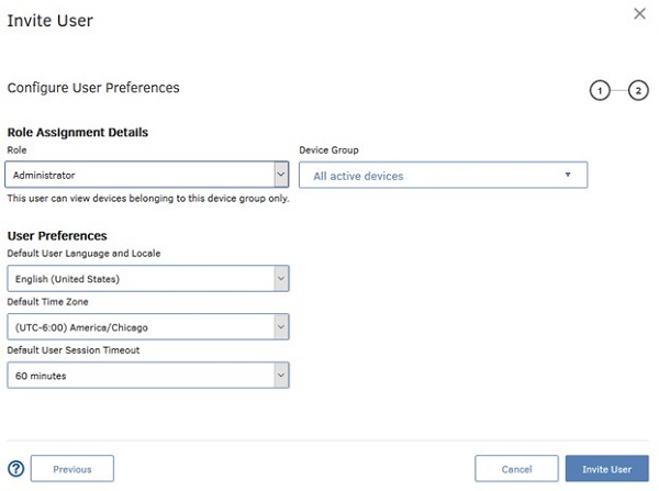Menu Gebruikersvoorkeuren configureren