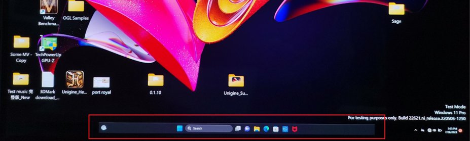 Example of a small taskbar