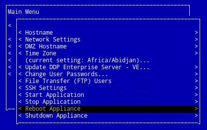 Reboot Appliance