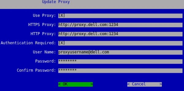 Opdater proxymenu