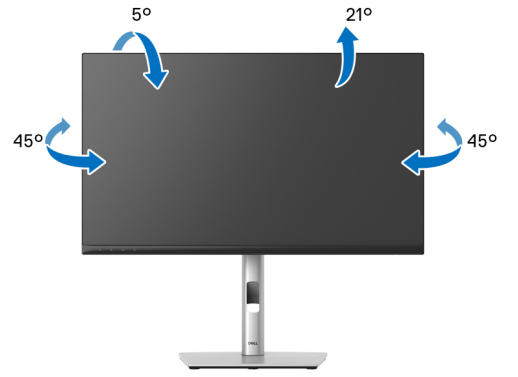 Brug af vippe- og drejefunktion på Dell C2423H-skærm.