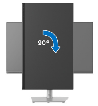 Obracanie monitora Dell C2423H w prawo