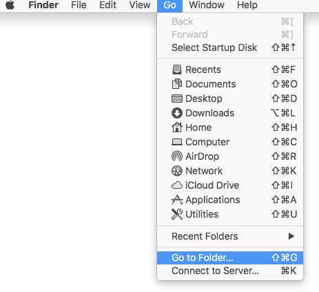 前往資料夾選項