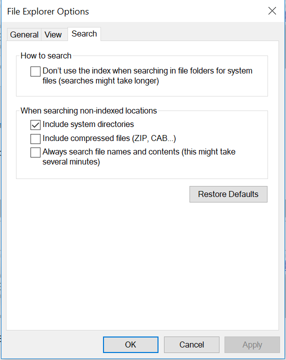 Click Restore Defaults and then Apply