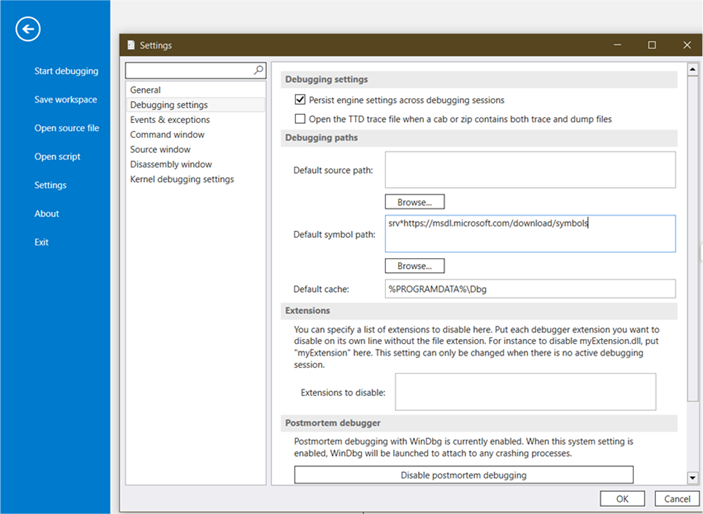 Setting a default symbol path