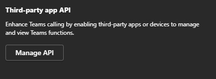Нажмите «Manage API».