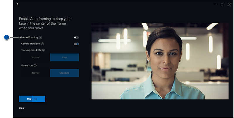 Peripheral Manager AI Auto Framing Page