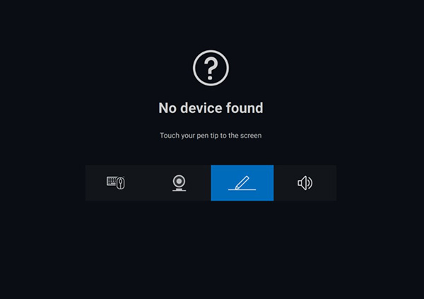 Dell Peripheral Managerの［No device found］画面
