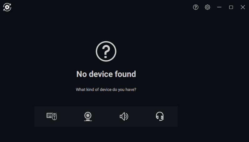 ヘッドセットの［no device found］