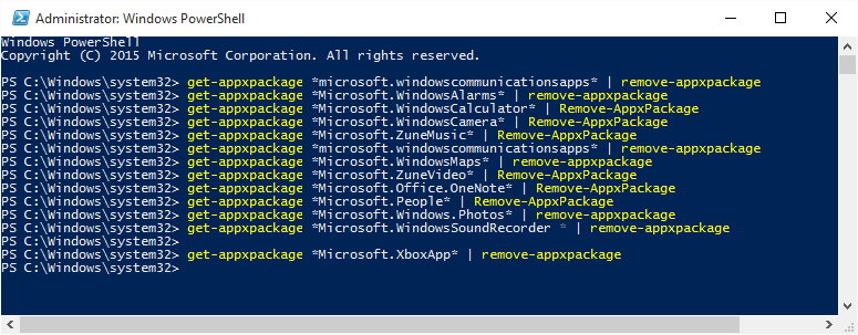 Voorbeeld van Windows Powershell-opdrachtregel