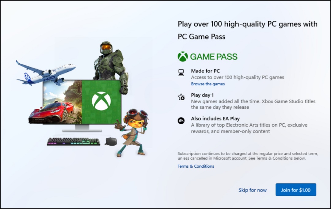 加入 PC 版 Game Pass 订阅