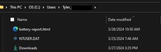 Файл отчета о состоянии аккумулятора в Проводнике Windows