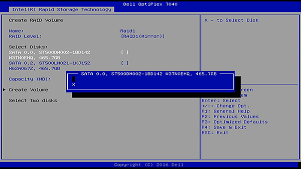 Select RAID Member Disks