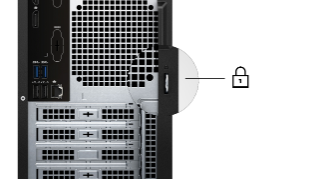 Padlock ring on Vostro 3030s desktop on the back panel