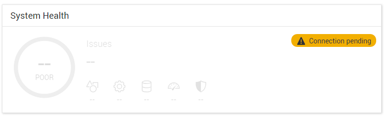 연결 보류 메시지를 표시하는 UI의 시스템 상태