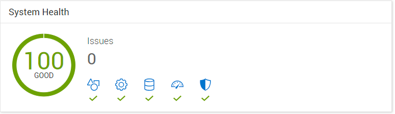 Integridade do sistema na interface do usuário mostrando que não há problemas