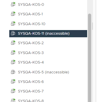 Beispiel für eine VM, auf die nicht zugegriffen werden kann