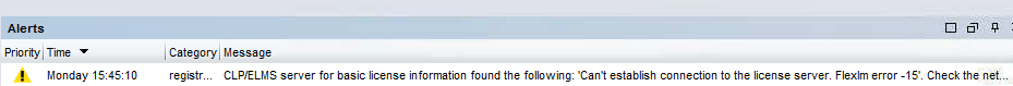 NMC Reported Error "Can't establish connection to the license server. Flexlm error -15"