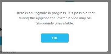 Meldingen HOW16781_en_US__5Prism tjenesten utilgjengelig