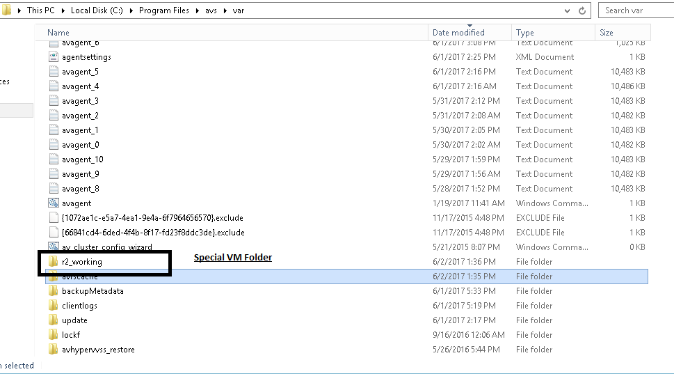 Microsoft Hyper-V node Var Directory Host