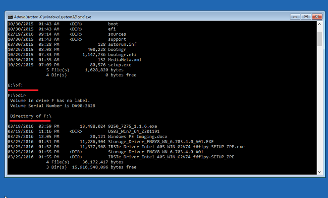 Navigazione nel file system per individuare la posizione del file del driver