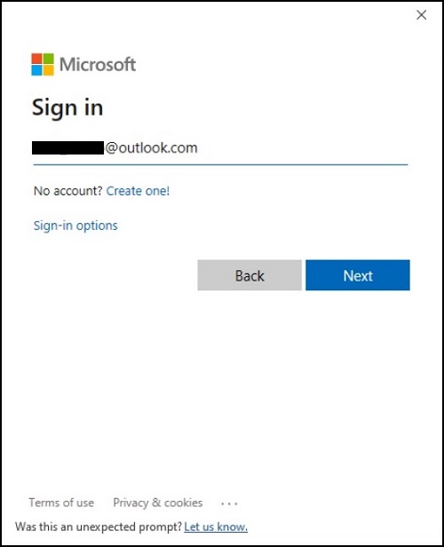 Connexion à Microsoft