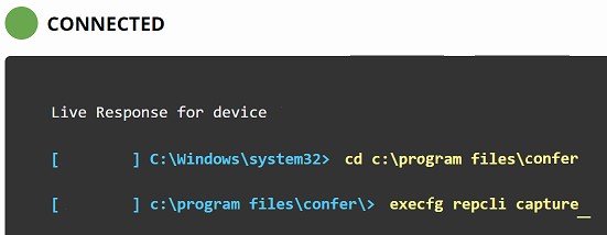 Przechwytywanie rejestrowania w Live Response