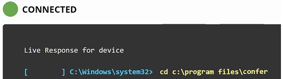 Zmiana katalogu w Live Response