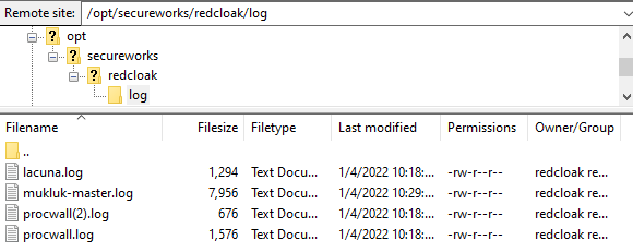 Example log files