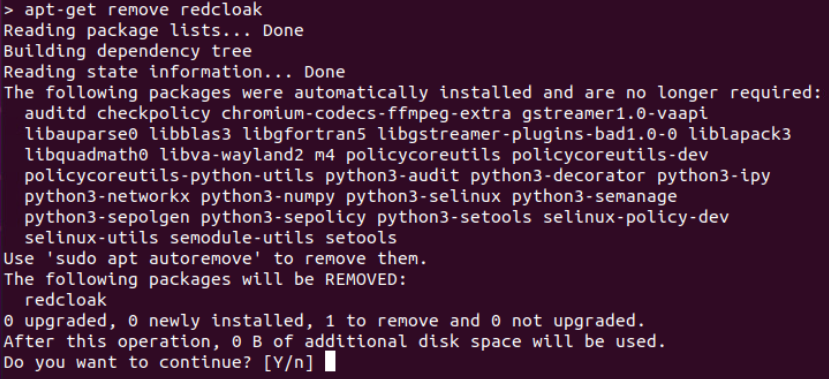 Removing Red Cloak in Terminal