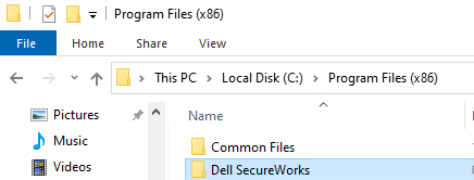 De map Dell Secureworks verwijderen
