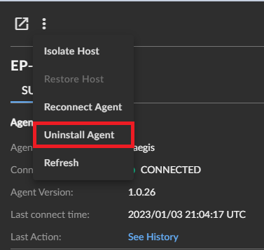 Desinstalar o agente